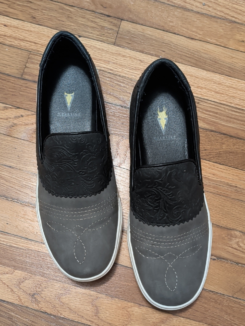 Western Style Boot Stitch Embossed Slip-Ons, Women's Size 9
